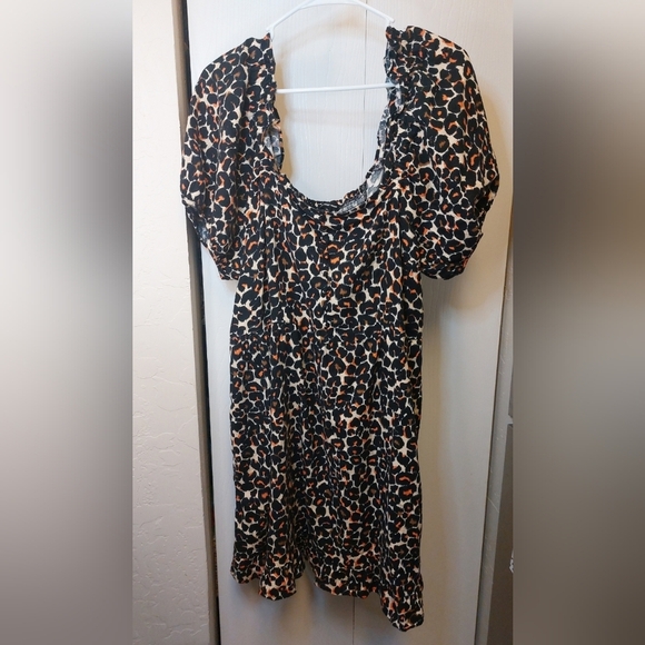 Who What Wear Square Neck Puff Sleeves Ruffle Dress Size XL Date Office Boho - Picture 12 of 12